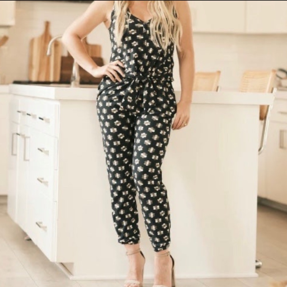 Hilary Duff X Smash + Tess Black Patterned Romper Size S